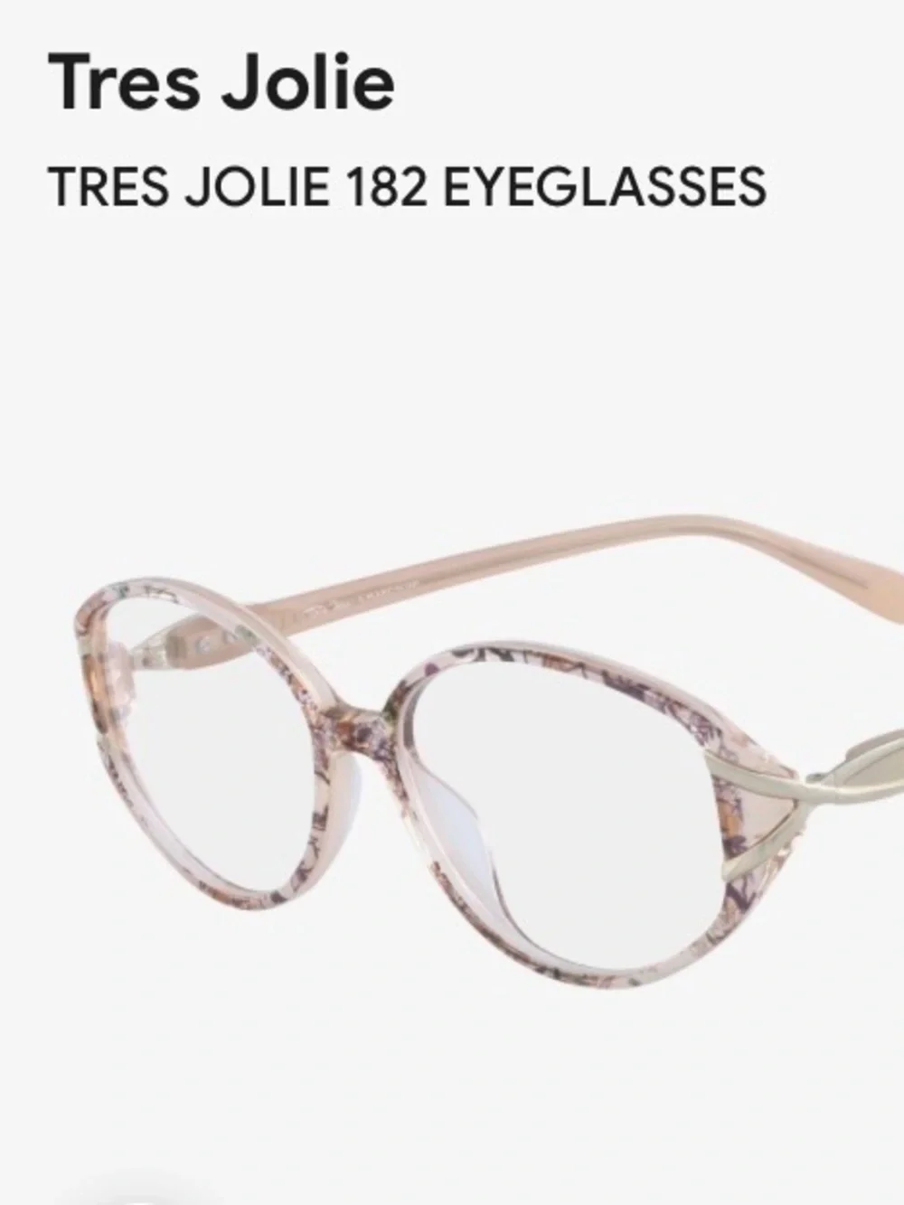 Tres Jolie Brown Floral Marchon NYC Round/Cat Eye Glasses 182 210 56 15 135